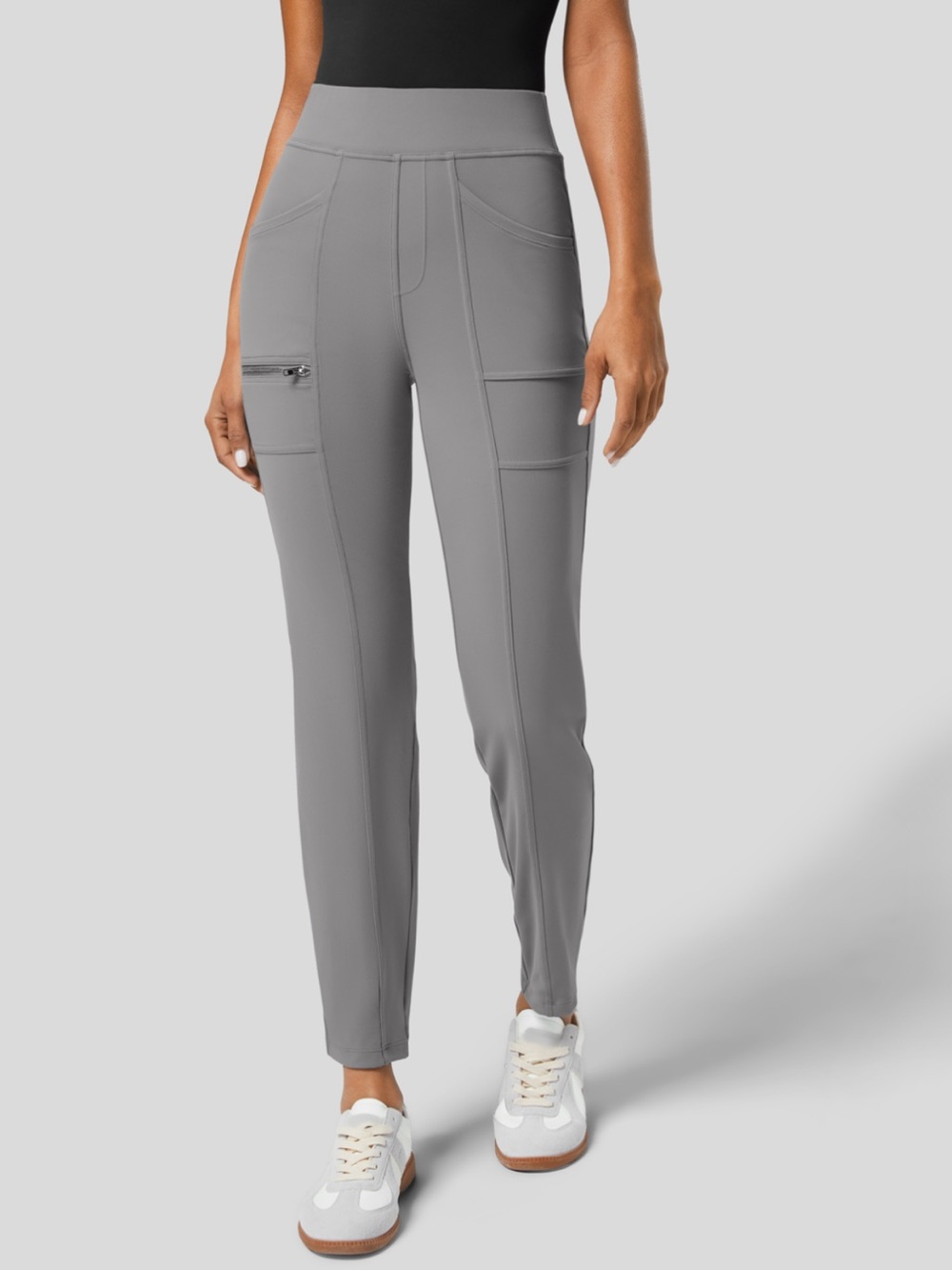 HALARA Gray High-Waist Utility Track Pants